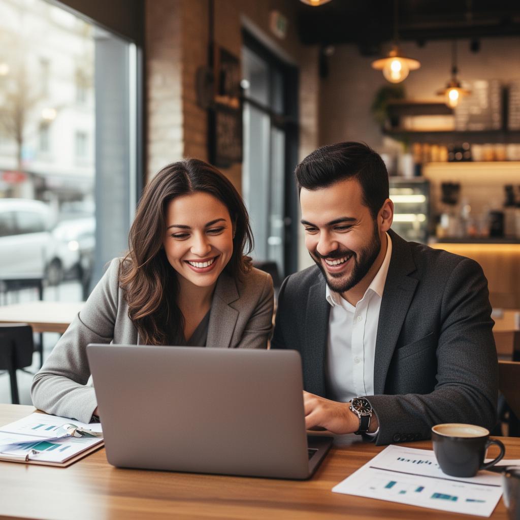 Couple reviewing loan options on a laptop